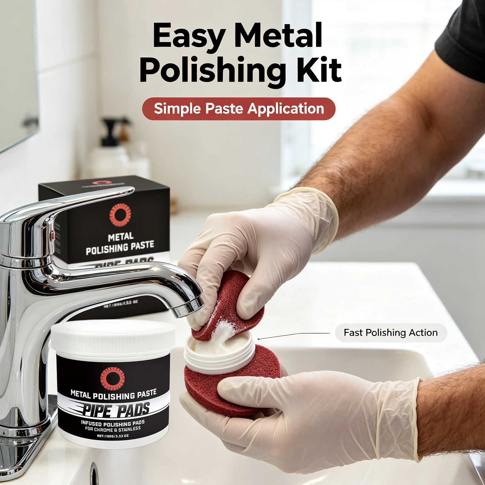 Metal Polishing Care Kit Removing Oxidation Stain Repair Scratch Maintaining Brightness Multi Surface Polishing & Cleaning Paste