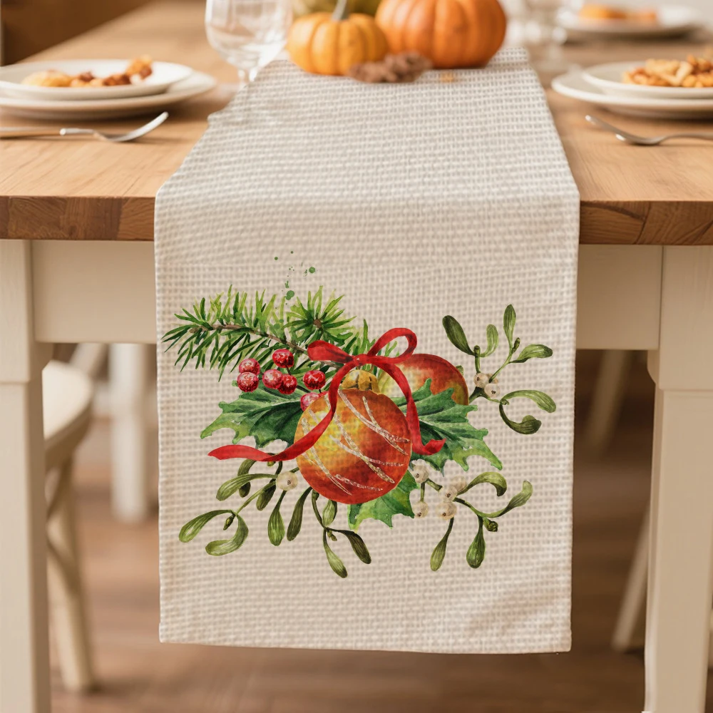 

winter table runners Merry Christmas Table decoration and accessories for Christmas New Year home decor