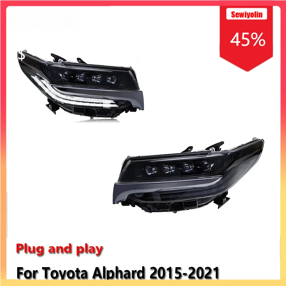 

Car LED Headlight Automobile Parts For Toyota Alphard 2015-2021 Fog DRL Brake Turn Signal Lamp Plug and Play