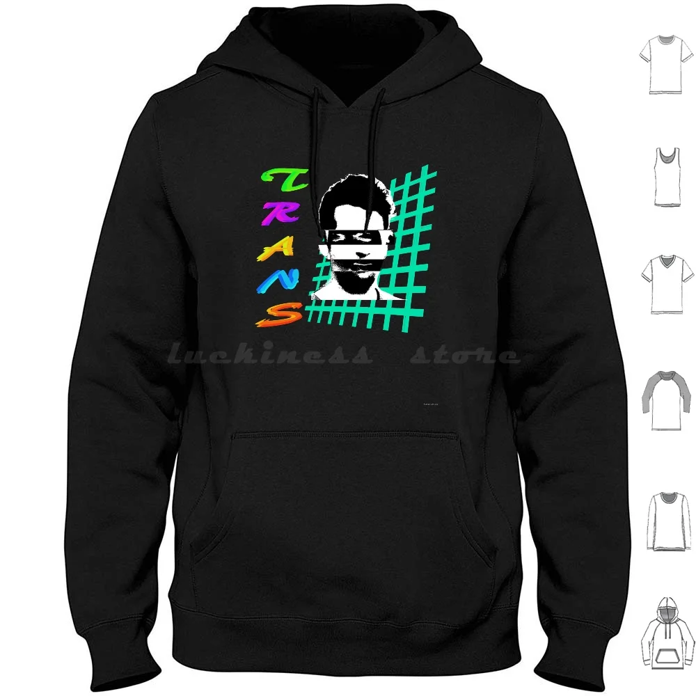 Trans Hoodie Cotton Long Sleeve Graphic Grind Black White Goth Death Metal Punk Alternative Nihilism Cool Post Weird Hate