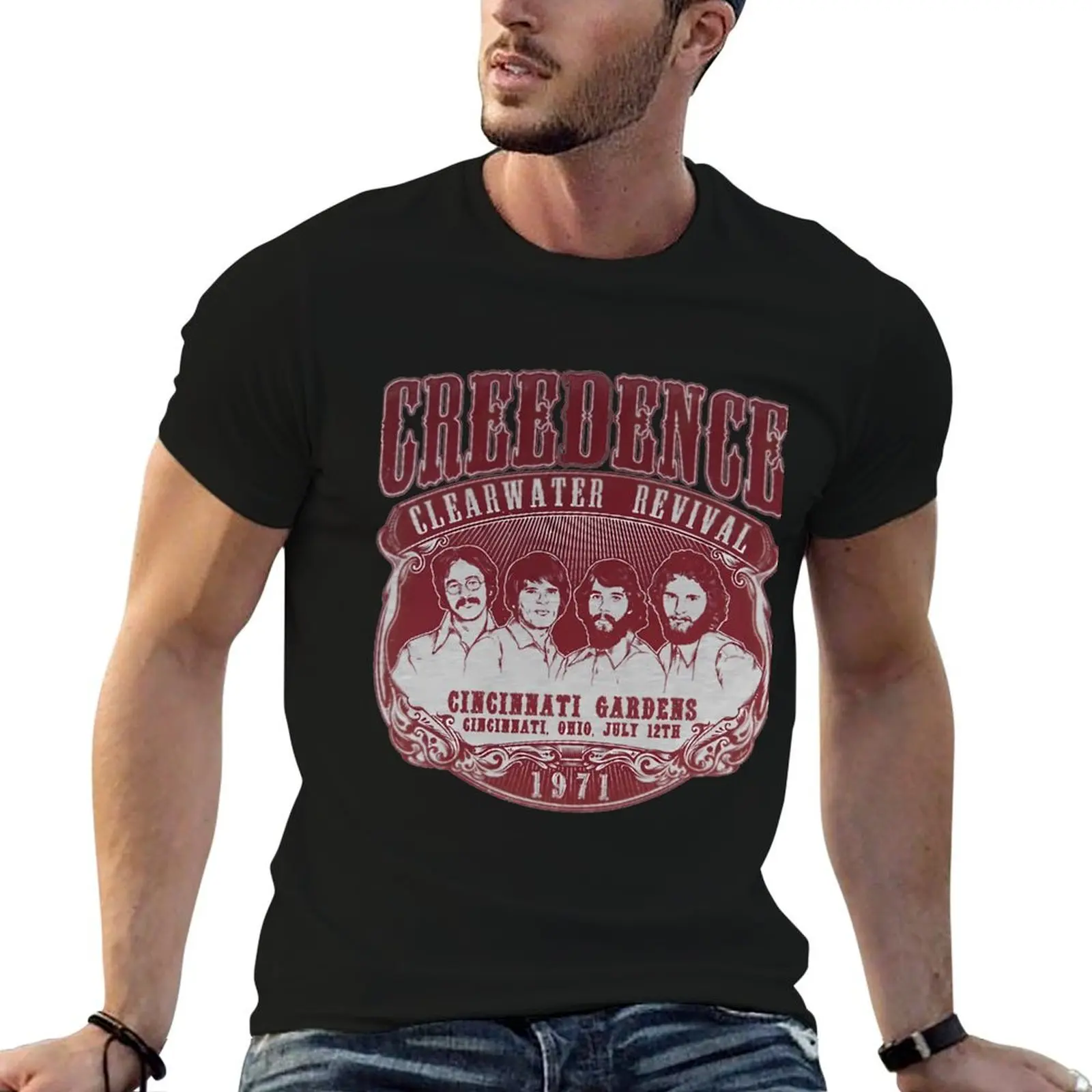 Creedence Clearwater Revival Classic T-Shirt Quick Dry Training Short Sleeve Tee