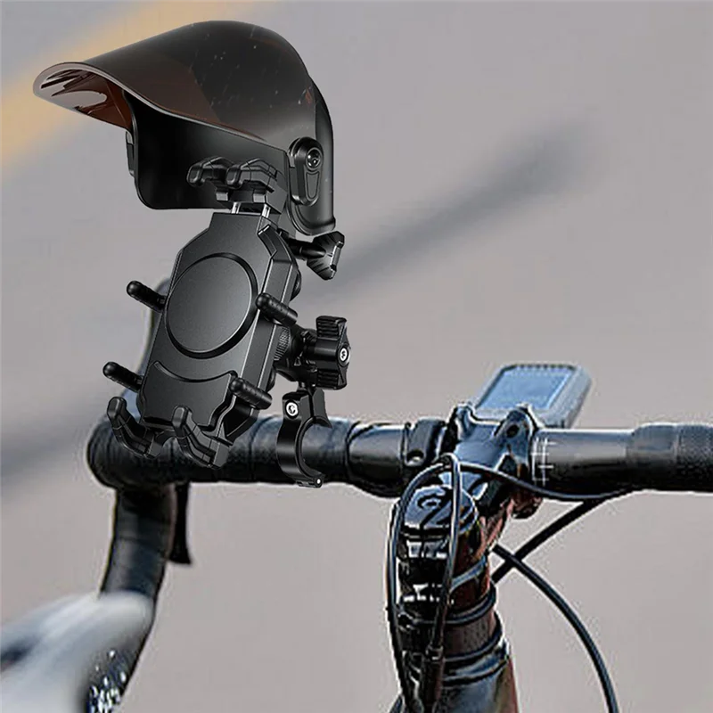 Phone Holder Sunshade Rainproof Motorcycle Handlebar Adjustable Visor Helmet Phone Holder Increase Safety