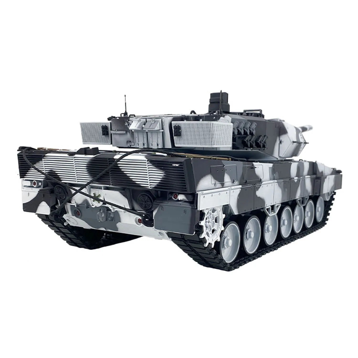 2.4G Henglong 1/16 7.0 Leopard2A6 RC Tank 3889 Metal Gearbox Suspension Bars BB IR Barrel Recoil Sound Smoke Light Battery Toy