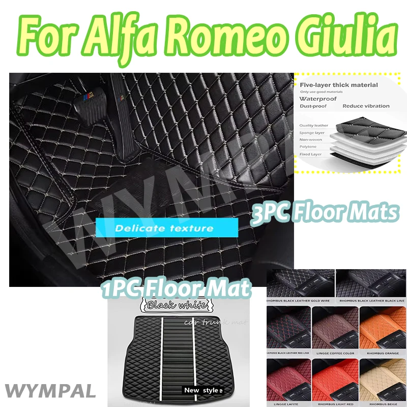 

Luxury Carpets For Alfa Romeo Giulia 2021 2020 2019 2018 2017 Car Floor Mats Custom Styling Auto Interior Foot Pads Accessories