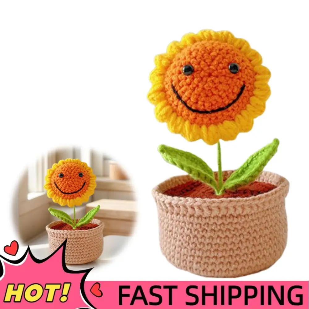 

DIY Flower Potted Crochet Kit Cute Plants Hand-Knitted Tool (Happy Sunflower)