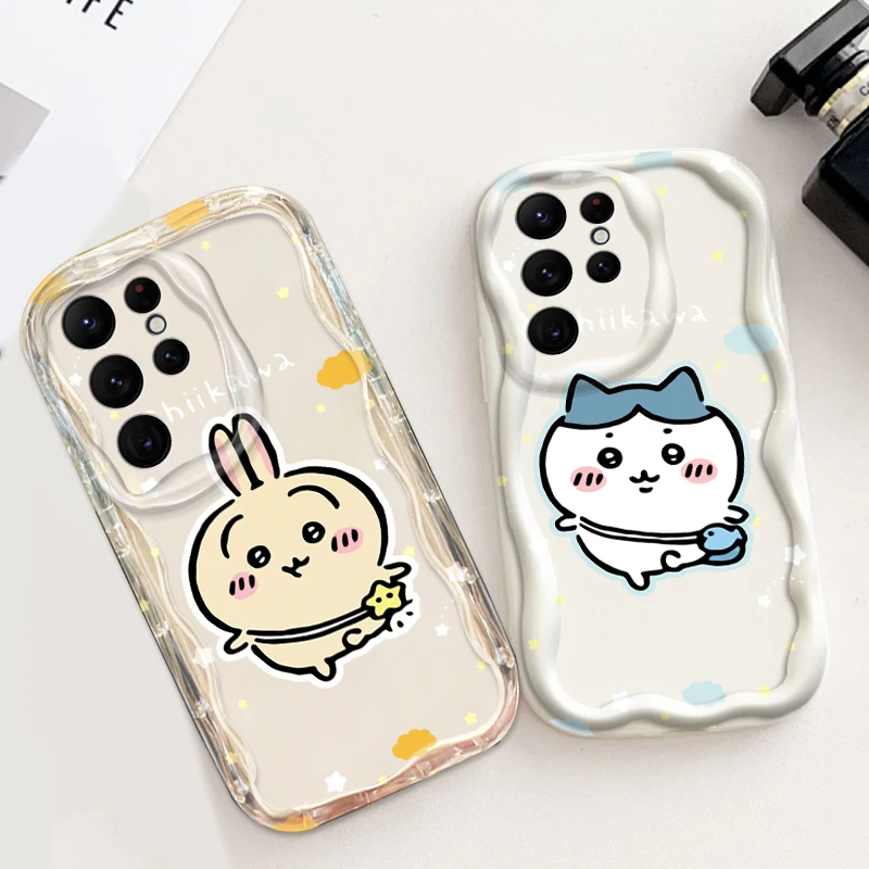 C-Chiikawas U-Usagis Cute For Samsung S24 S23 S21 S20 Ultra Plus FE A73 A72 A71 A51 A31 A05S A05 A04 5G Wave Oil TPU Phone Case