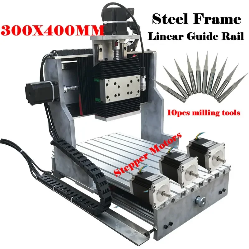 

Diy CNC 3040 Linear Guideway Rail Frame 3Axis with Motors for Wood Engraving Milling Router Metal Carving Machine Tool Kit