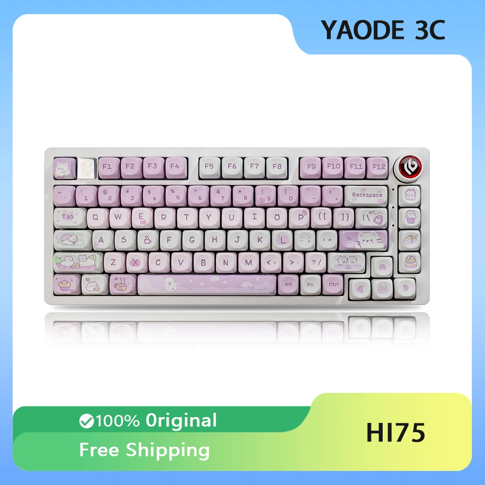 LEOBOG HI75 Mechanical Keyboard Aluminium Alloy Wired Custom RGB HIFI Sound Hot Swap Moa Key Cap Gaming Keyboard Accessories