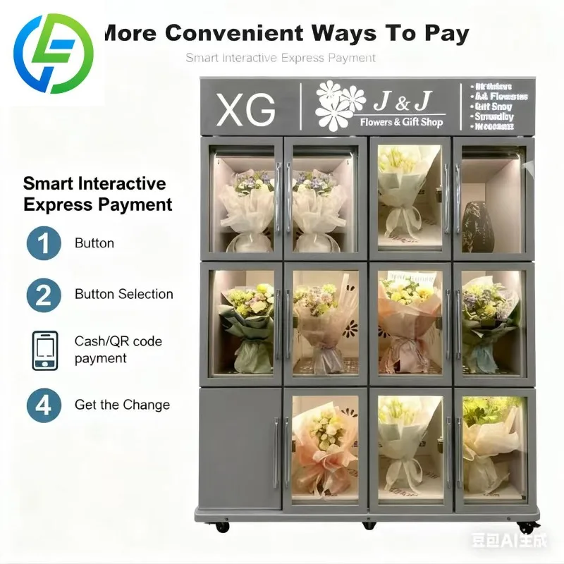 Flower Vending Machine Constant Temperature Fresh Keeping Locker Commercial Floral Refrigerated Cabinet for Flower Store
