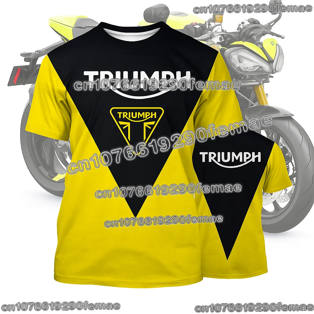 

Классическая футболка Triumph для гонок на мотоциклах, быстросохнущий дышащий трикотаж, удобная повседневная уличная одежда, модный повседневный топ