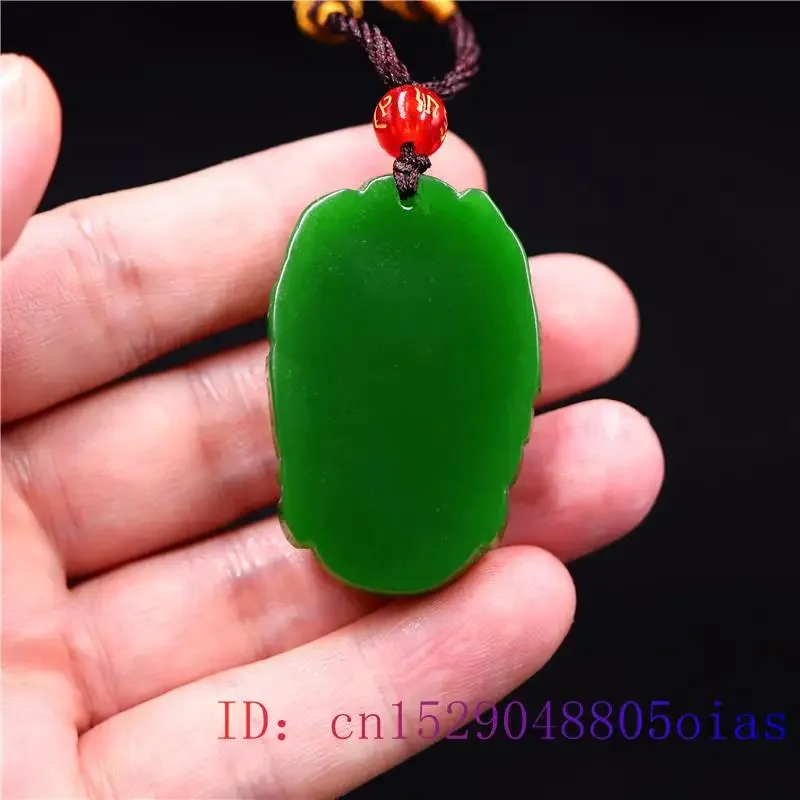 Green Jade Guanyin Pendant Carved Amulet Fashion Chinese Natural Jewelry Gifts Necklace Charm Jadeite