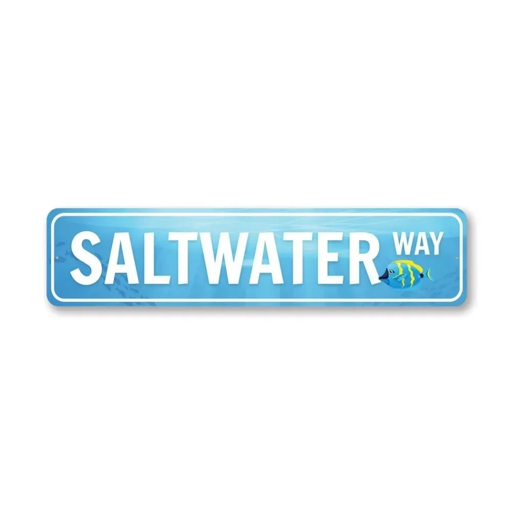 CIFbuy Personalized Text Long Metal, Custom Saltwater Ocean Wall Ornament
