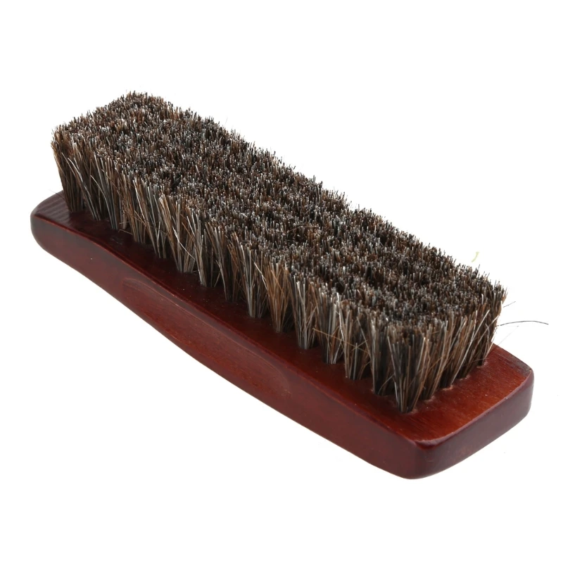 

Y1UB 1pc Professional Wooden Handle Horse Hair Bristle Boot Shoes Buffing Brush