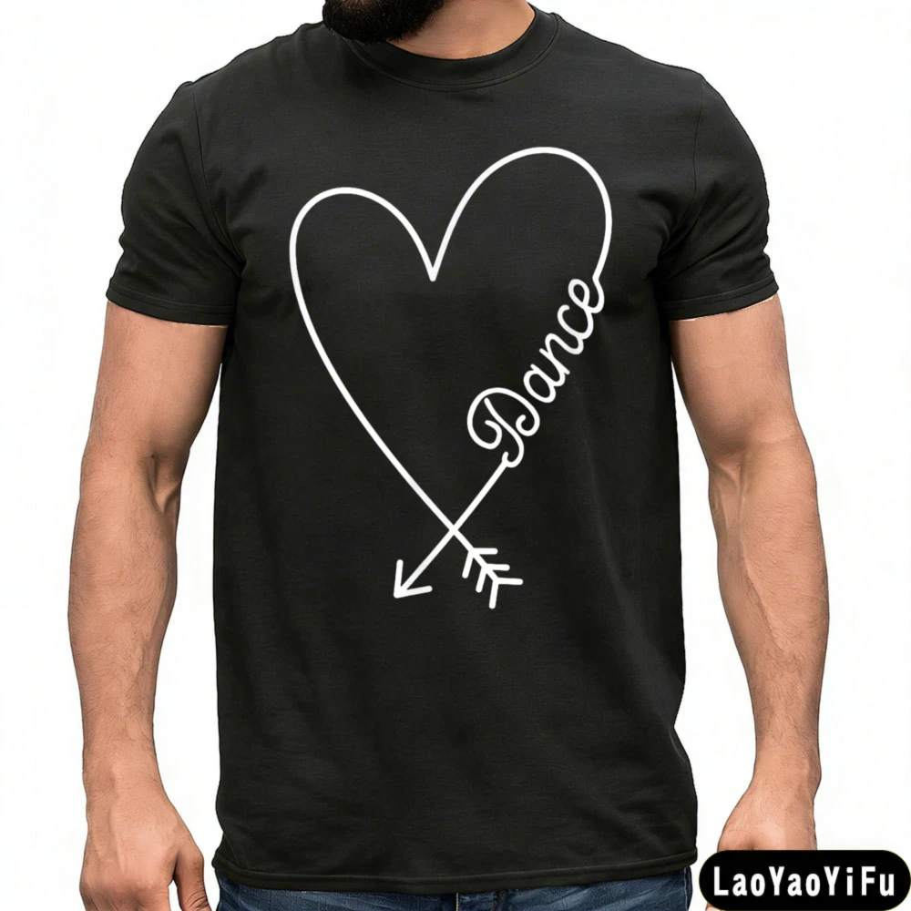 Dance Heart Arrow Design Summer Casual Fashion T Shirt Dance Lover Gift Idea Clothing Men Women Contracted Design Cotton Tshirt