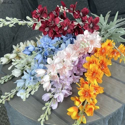 SunMade 2 Forks Delphinium Flower Branch Silk Artificial Flowers Home Wedding Hotel Decoration Fleur Artificielle Blue Flores