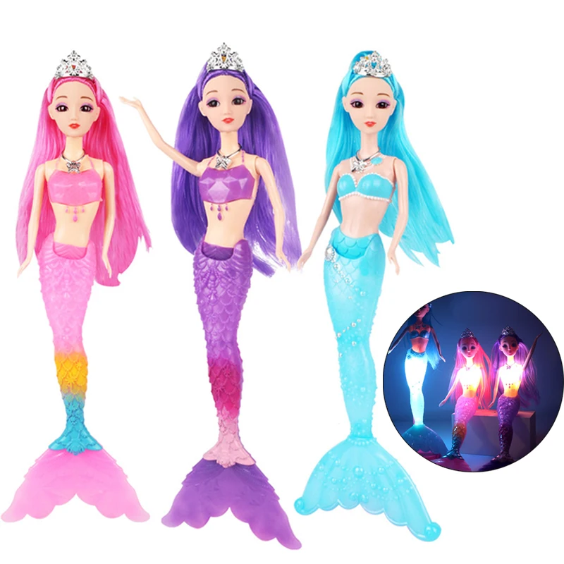 30cm New Fashionable Glowing Swimming Mermaid Princess Doll Girl Magic Classic Mermaid Doll Toy Girl Birthday Gift