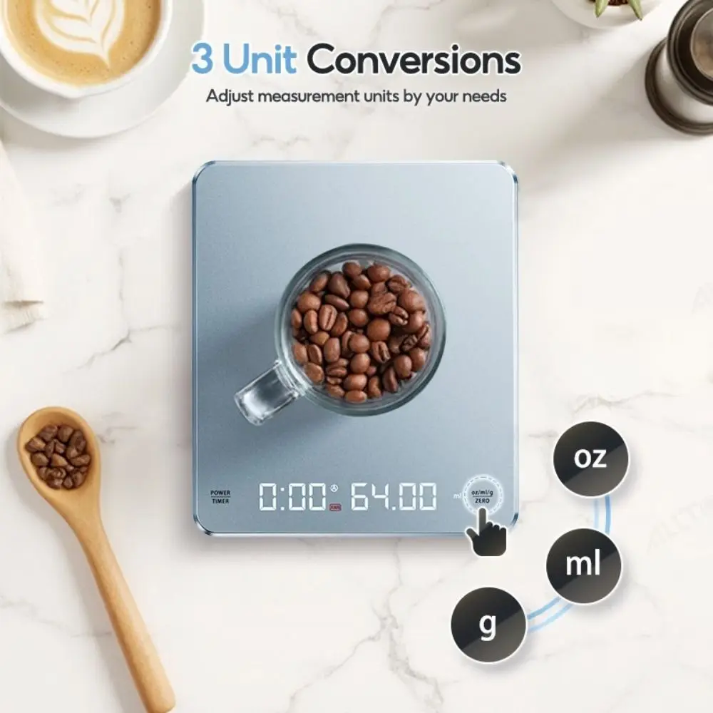 

USB перезаряжаемые цифровые кухонные весы, точность 0,1 г, емкость 3 кг, электронные кухонные весы, функция таймера со светодиодным экраном