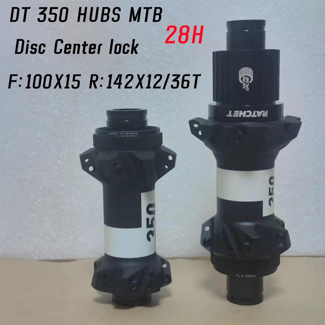 DT 350 MTB ホイールハブ ストレートプル自転車、ディスク 28H 