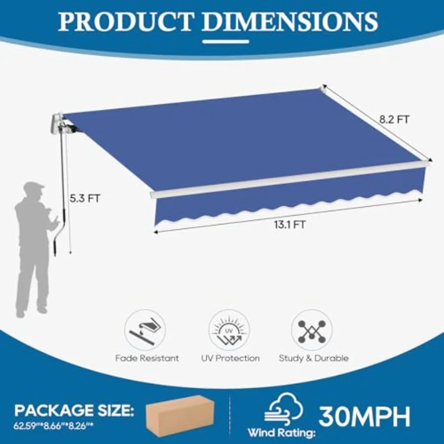 Patio Awning Retractable Awning Cover Sunshade Shelter