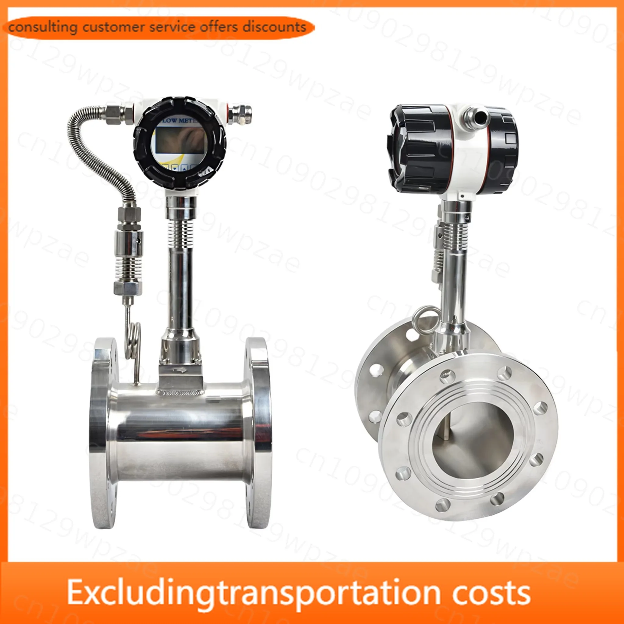 High Precision Stainless Steel Vortex Flow Meter for Air Water Gas LPG Natural Gas DN100 RS485 Modbus Output Temperature