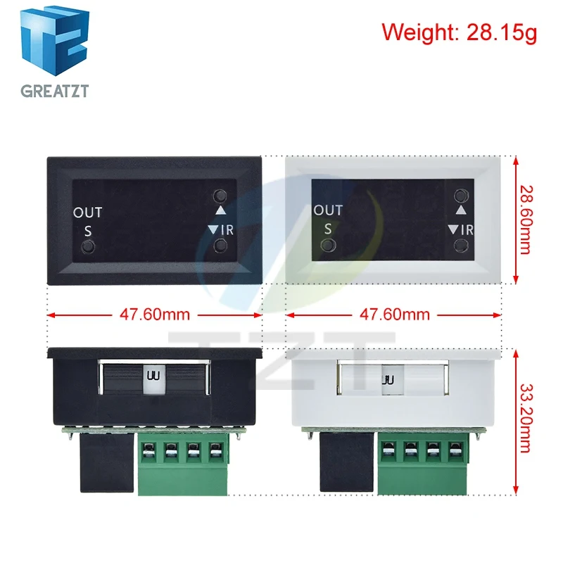 T2401-O DC 12V Dual Display Time Relay Module Time Delay Relay Mini LED Digital Timer Relay Timing Delay Cycle Control Switch