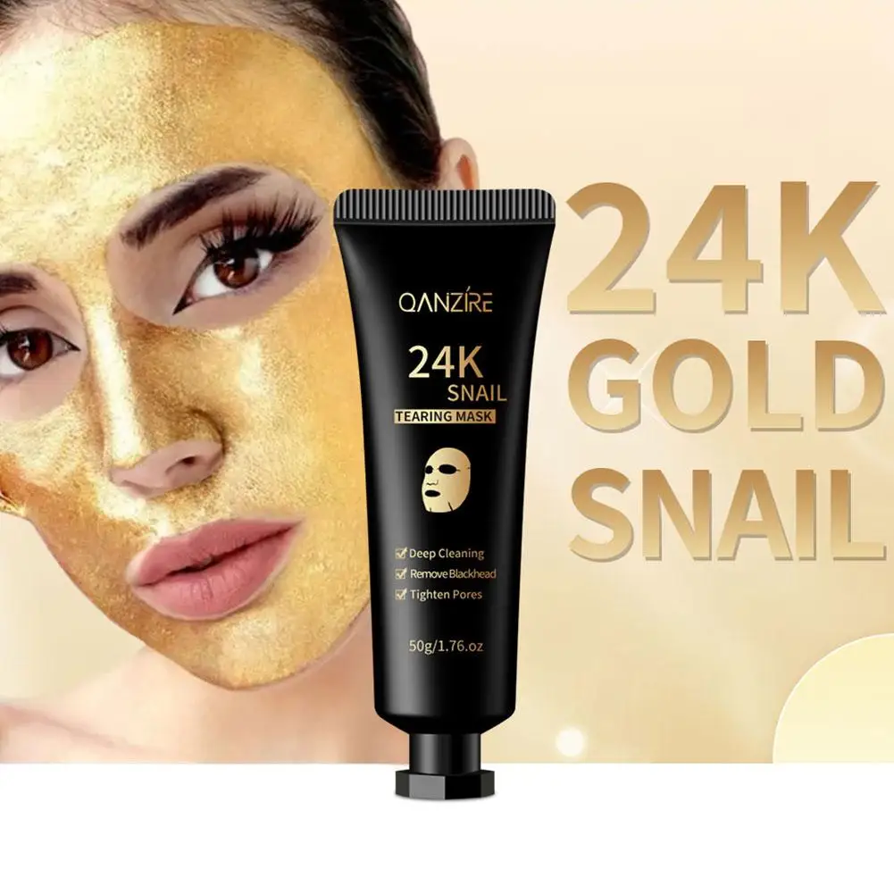 24K Goud Peel-Off Maskers Mee-Eter Verwijderen Diepe Reiniging Zorg Controle Olie Gezichts Poriën Huid Krimpen Hydraterende J8z3