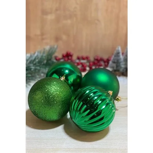 Beysüs Christmas Pine Tree Ornament Cici Ball 10 cm 4 Pcs Green