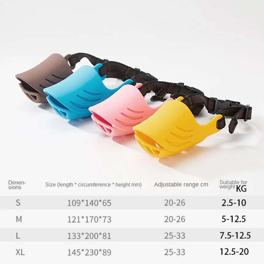 Cute Anti Bite Dogs Muzzles Silicone Soft Dog Mouth Mask Breathable Adjustable Dogs Mouth Cover Anti Stop Chewing