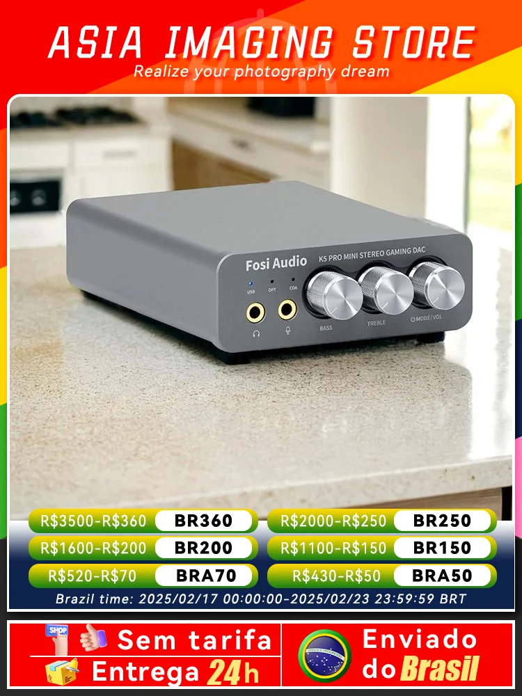 Fosi Audio K5 PRO USB do gier DAC z słuchawki z mikrofonem wzmacniaczem Mini Audio DAC dla PS5 pulpitu zasilany aktywne głośniki