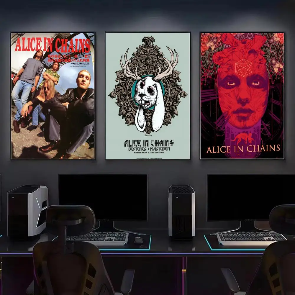 Poster Wall Art Print, Interior Wall Decor, Home & Office Decoration, Band A-Alice in Chains