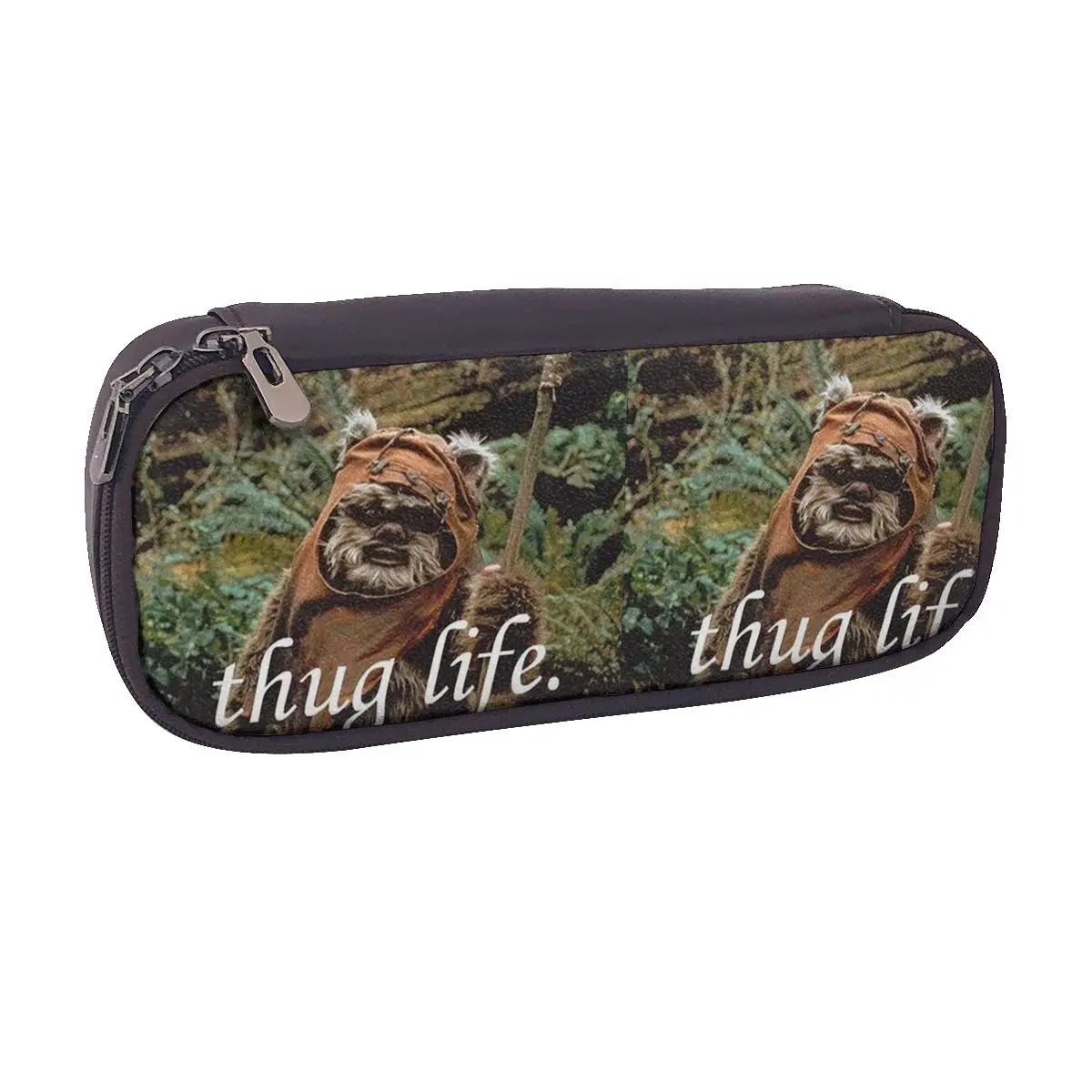 

Ewok Thug Life Leather Pencil Case for Studen Gifts Pen Box Pencil Bag Stationery Supplies Pen Holder Bag