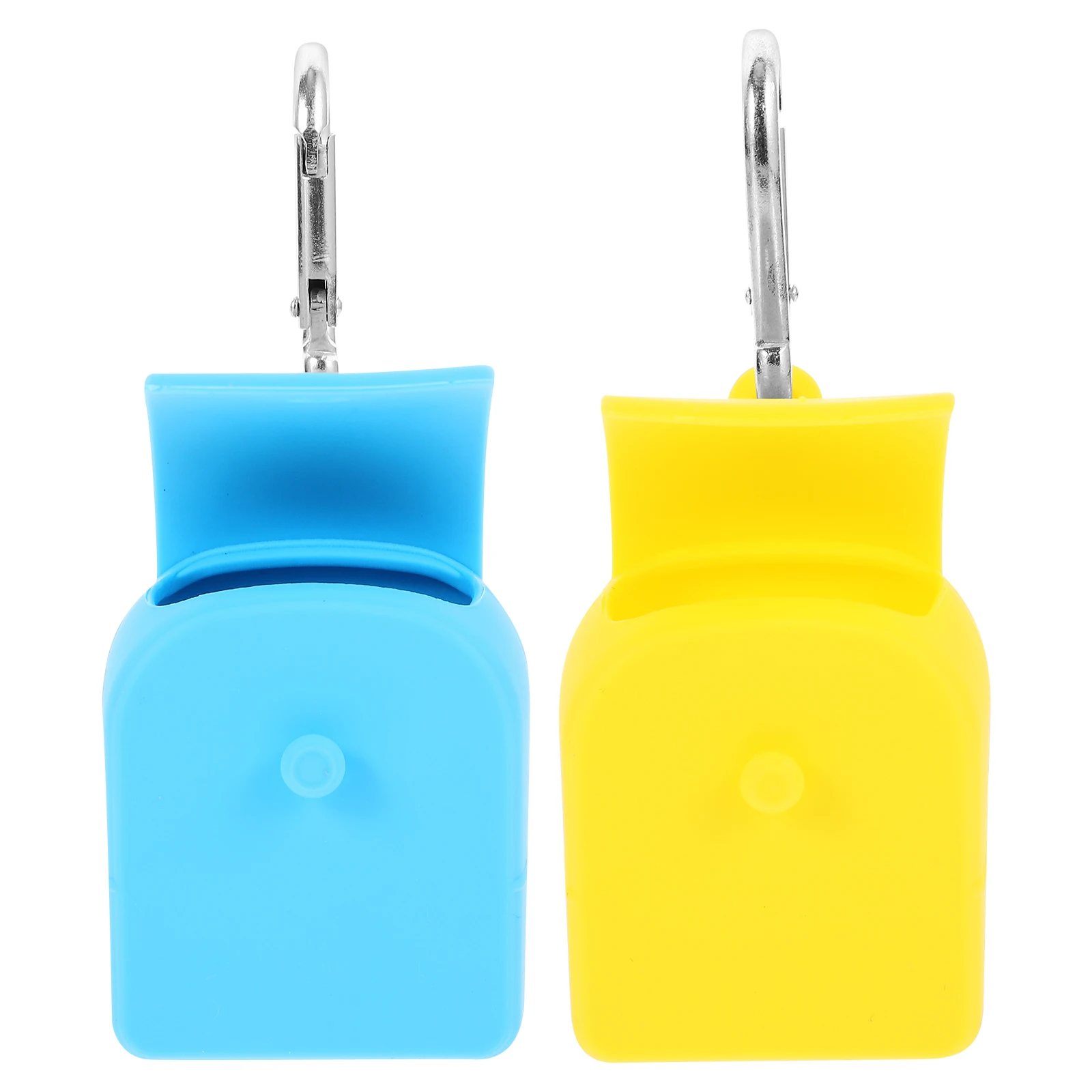 

2pcs Silicone Storage Bags Coin Purse Keychain Mini Backpack Organizer Blue Yellow Hook Wall Door Lightweight