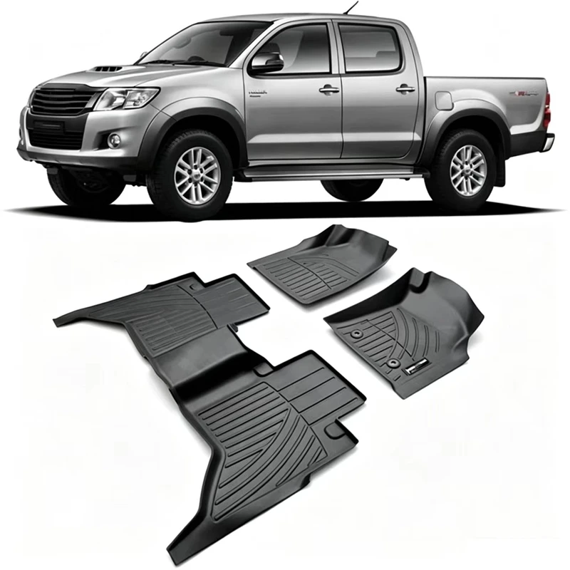 Use for TOYOTA HILUX VIGO REVO ROCCO Car Carpet for Hilux Car Floor Mat Full Set Trim to Hilux VIGO REVO Waterproof Floor Mat