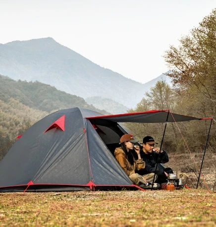 Camping Tent Waterproof PU3000 Double Layer Lightweight Aluminum Pole Outdoor Backpacking Family Tent