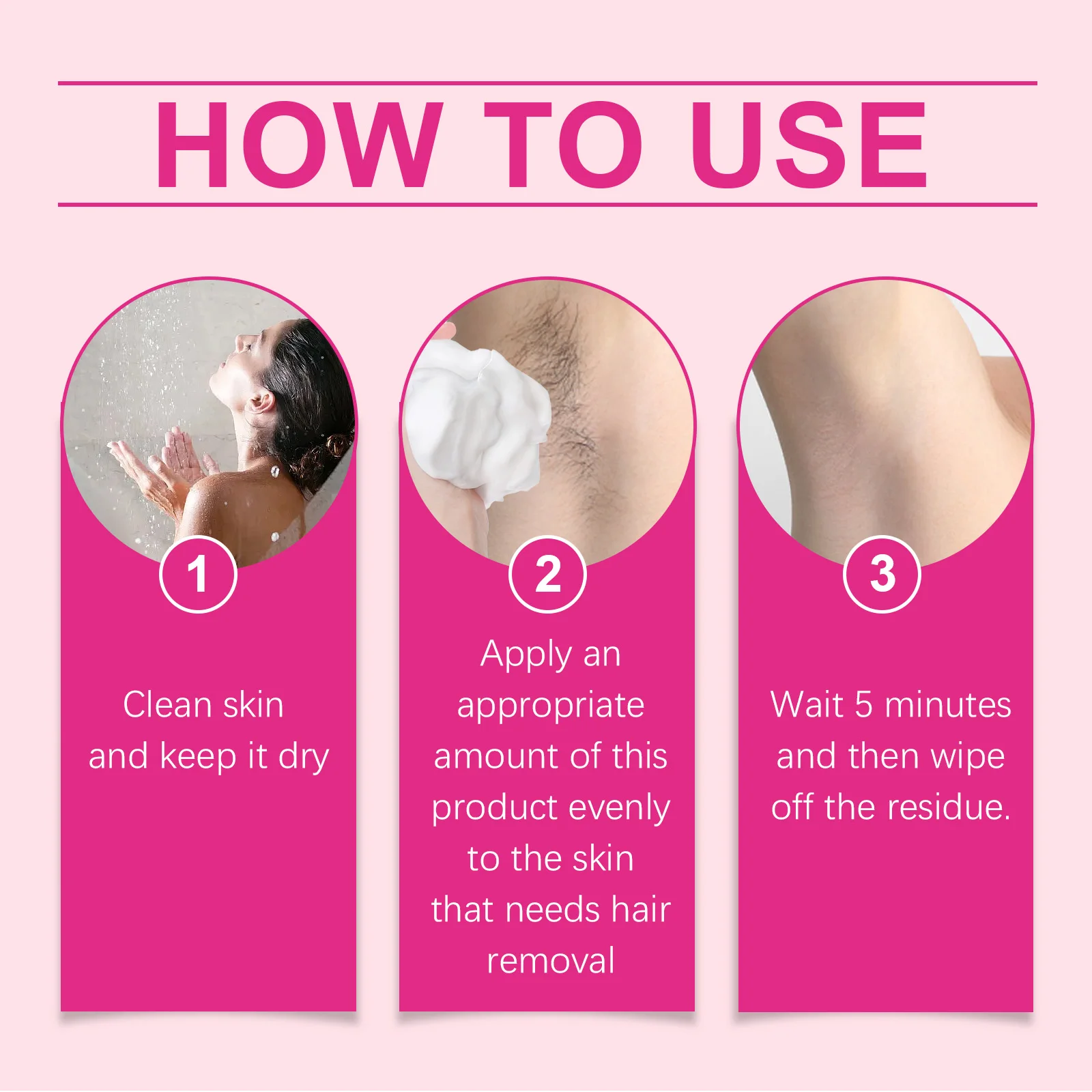 OUHOE Fast Hair Removal Mousse Underarm Arm Leg Body Mild Painless Non Irritating  Sensitive Depilatory Cream for Men Women 30ml