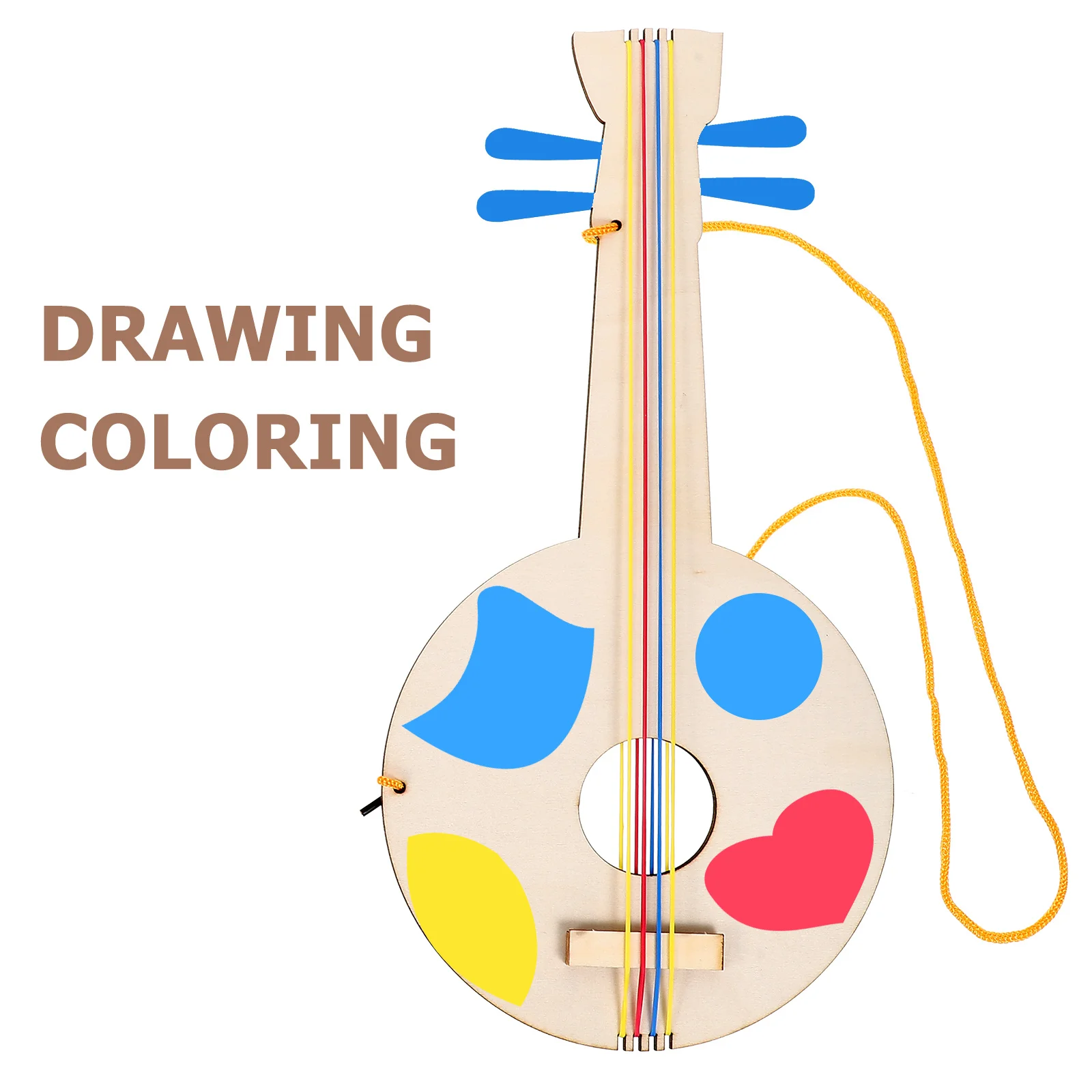 

2Pcs Wooden Guitar DIY Unfinished Wood Painting Crafts Kids Handmade Graffiti Guitar Decoration Kids DIY Crafts