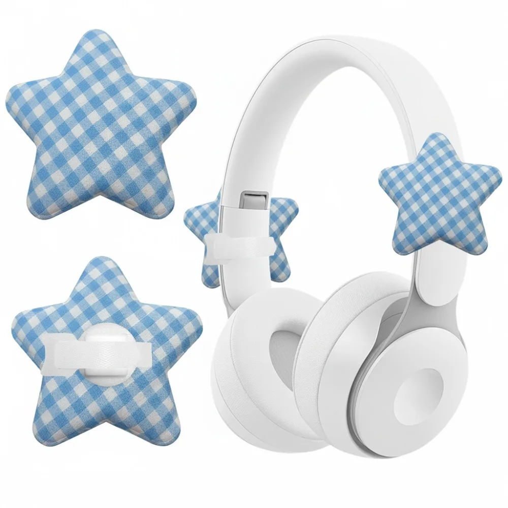 

2 Pack Universal Stars Shape Headphone Decorations 3D Detachable Earphone Charms DIY Easy To Install Headphone Accessories Girls