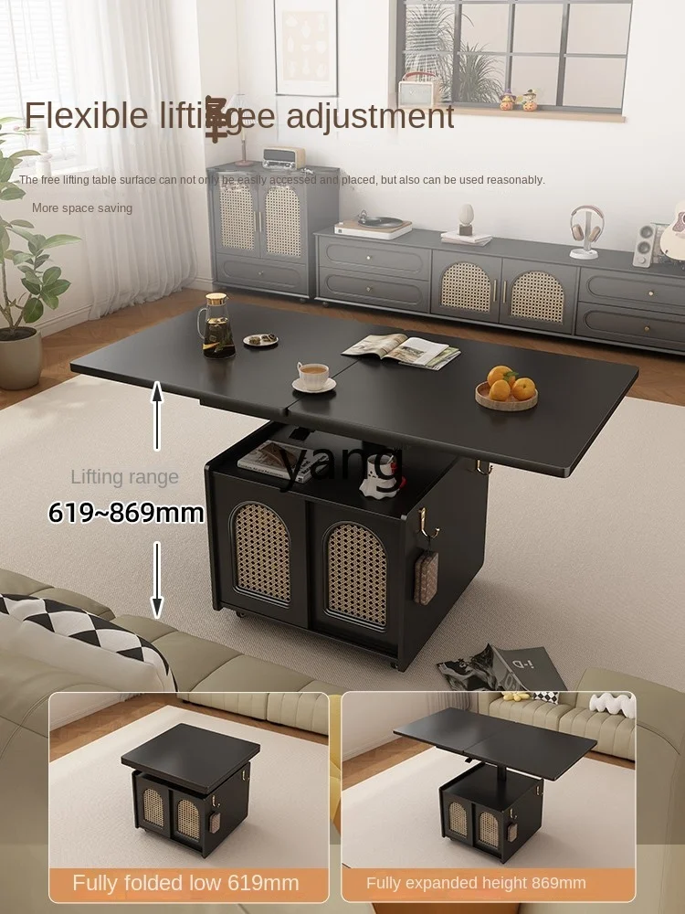 CX Silent Wind Mobile Folding Side Table Small Square Table Coffee Table Sofa Side Storage Cabinet