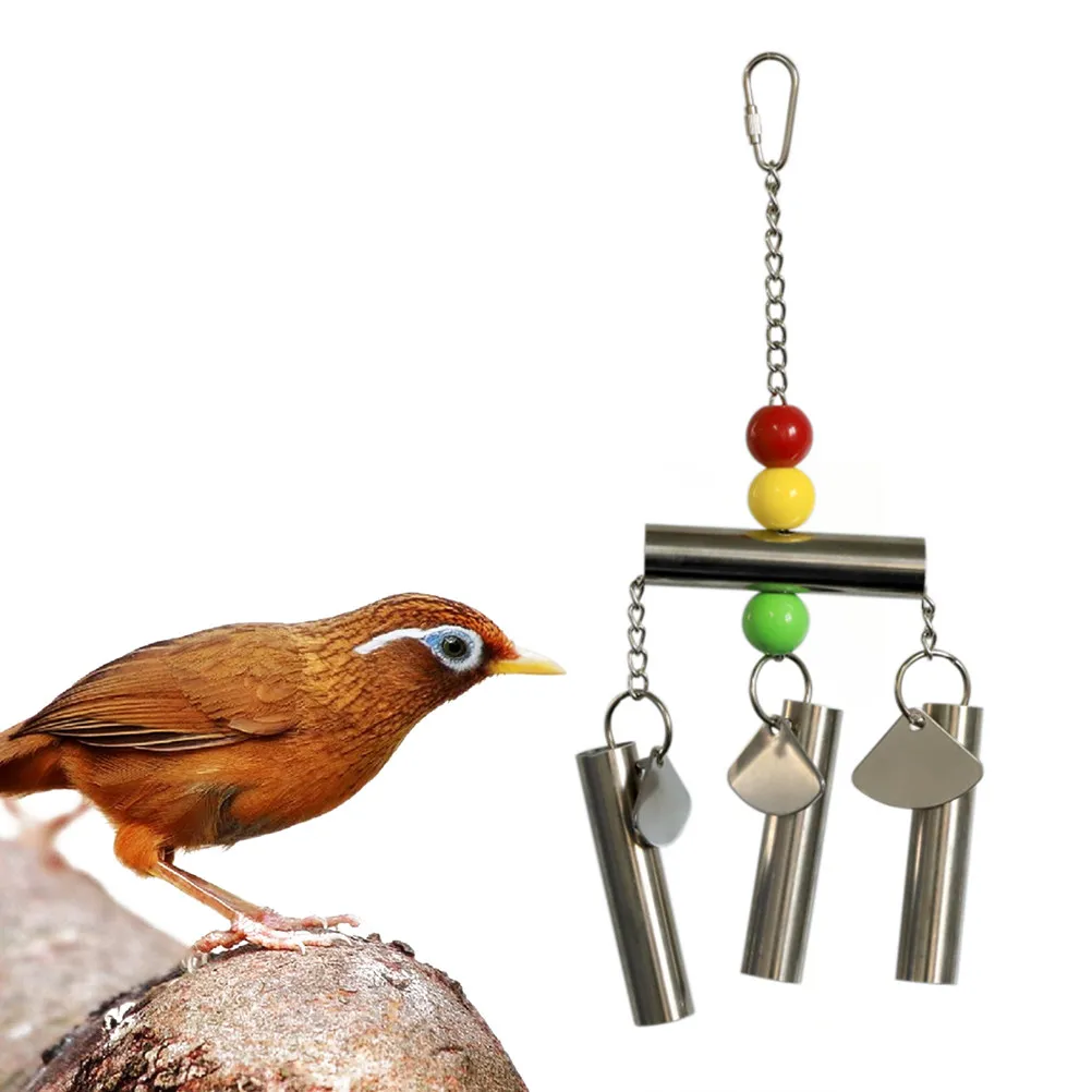 Stainless Steel Bell Bird Accessory Medium Large Parrot Squirrel Cage Ringing Sound Parrot Pet Bell Accessory Squirrel
