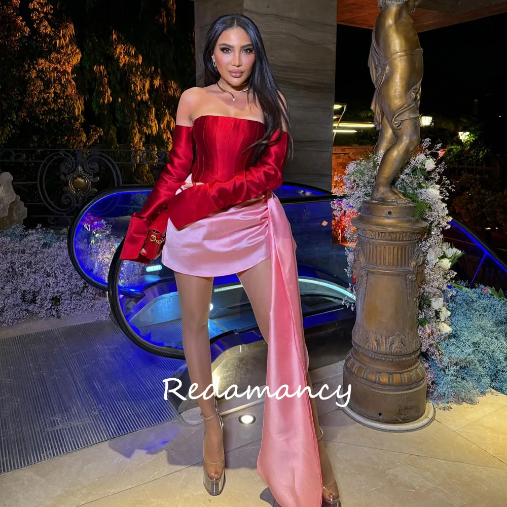 Redamancy Mini Party Dresses Red Pink Modest Short Cocktail Dress Club Night Special Event Vestido De Graduacion elegantes 2024