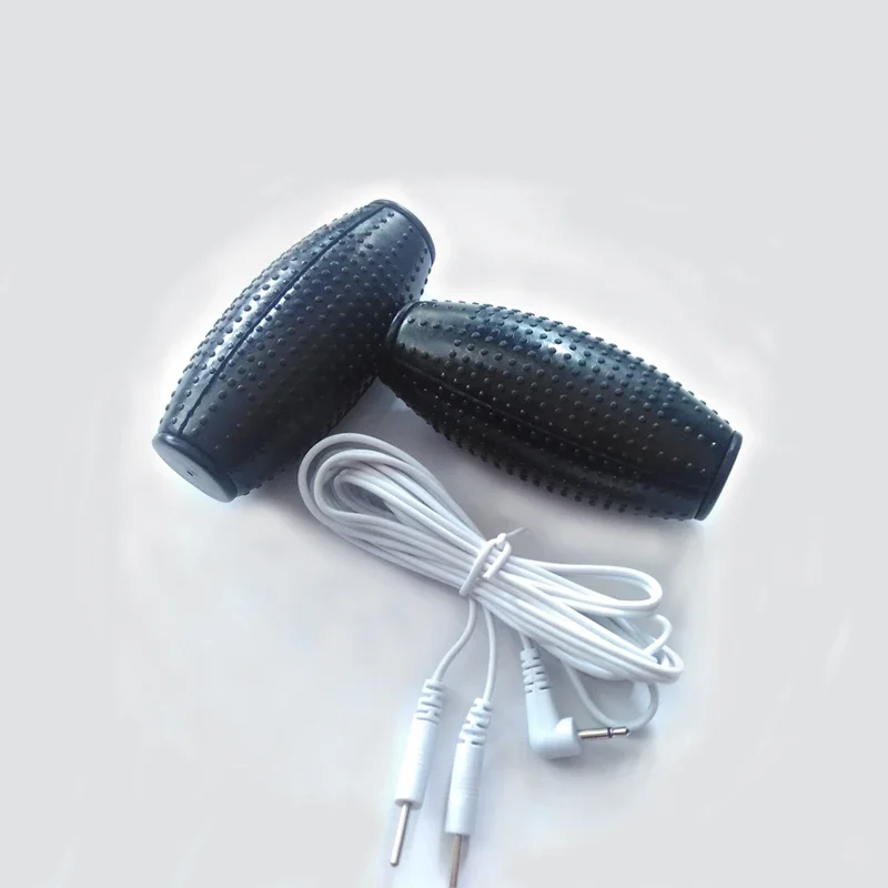2pcs hand shock conductive rods/with connecting cable for TENS EMS Hands Electrode for digital therapy sexy massager stimulator