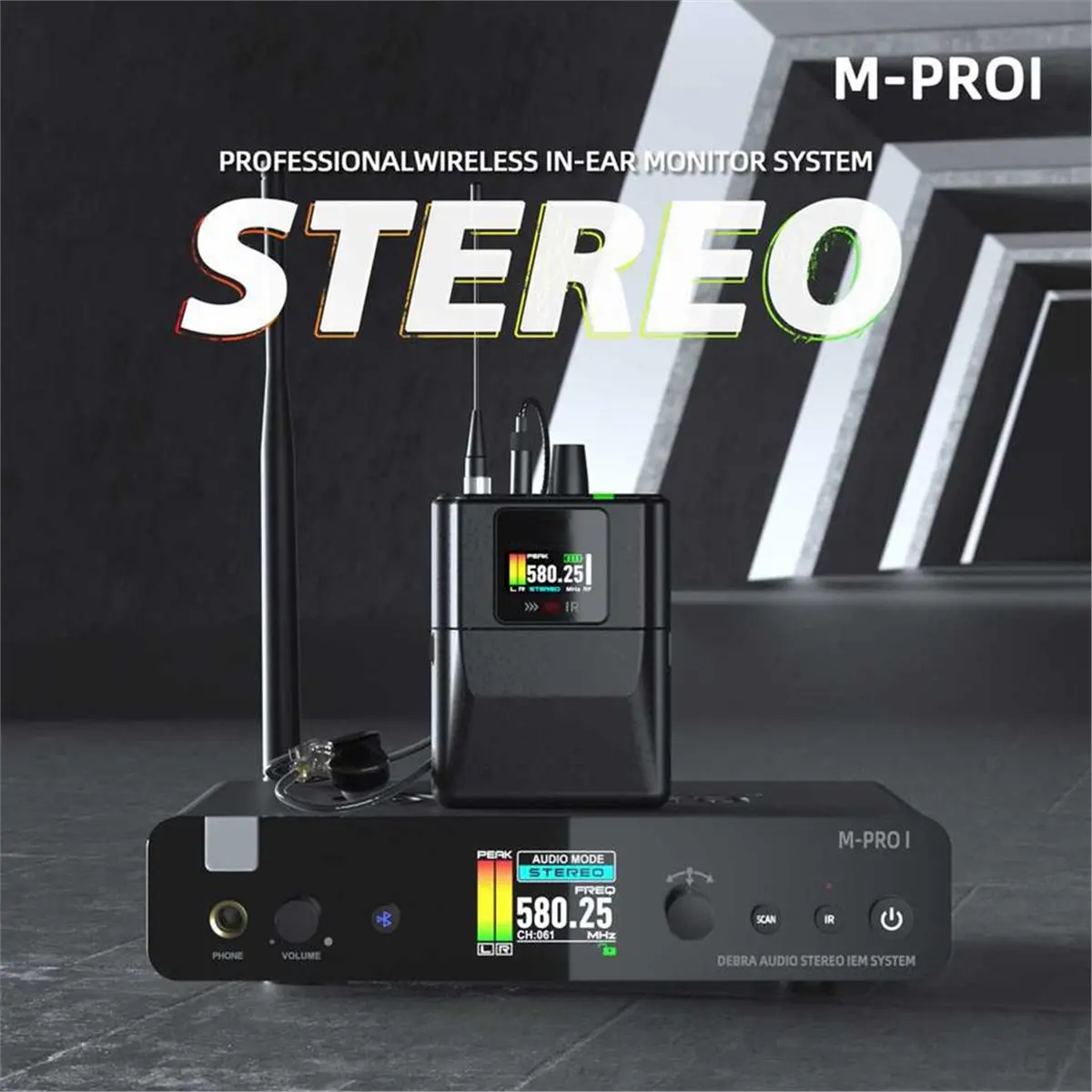 Promotion M-PROI Wireless Audio System 560-690MHz Bluetooth 24bit/44.1kHz 7ms Delay 80m Range for Studio/Live Performance