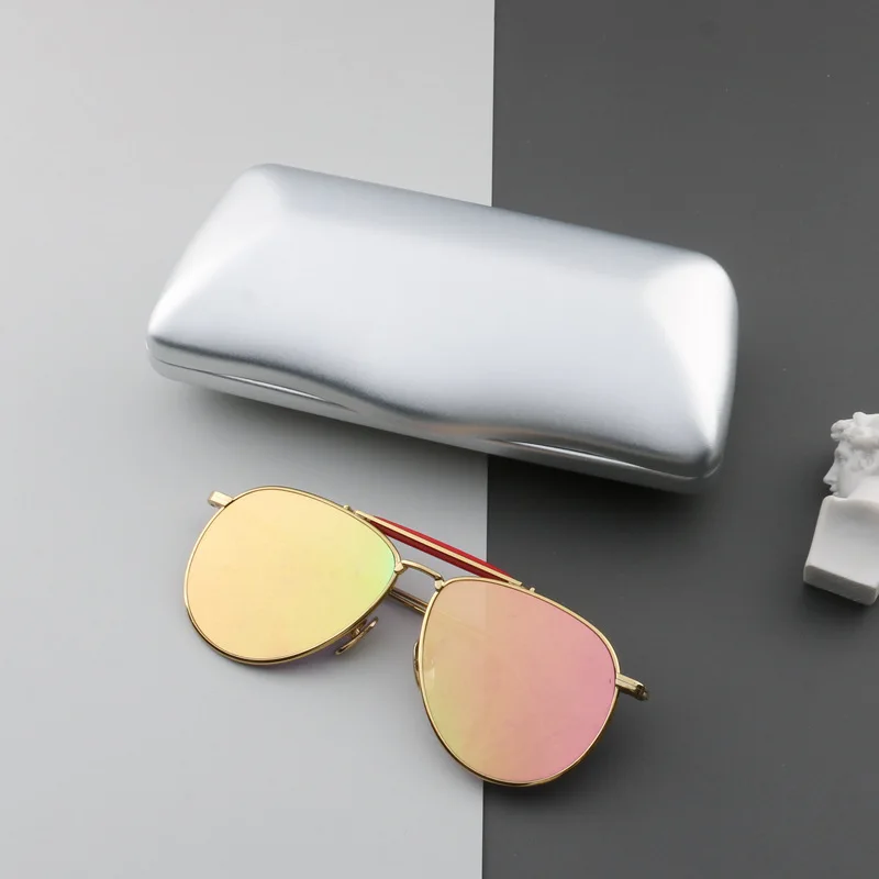 Handmade Aluminum Metal Glasses Case 2024 Wholesale Storage Bag Large Space Pressure Resistant Fashion Lightweight Myopia Box