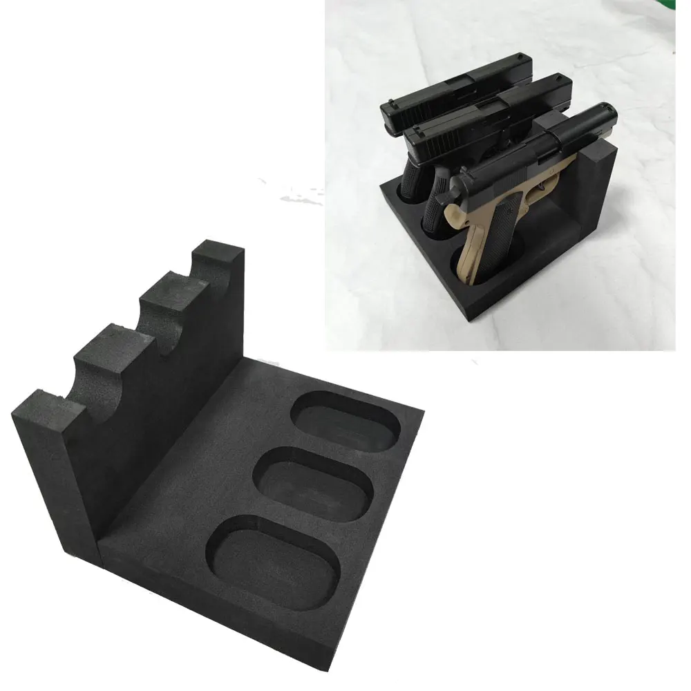 2/3 Slots Gun Rack Pistol Rack EVA Soft Foam for Gun Safe Cabinet Storage Handgun Stand Hunting Gun Accessories