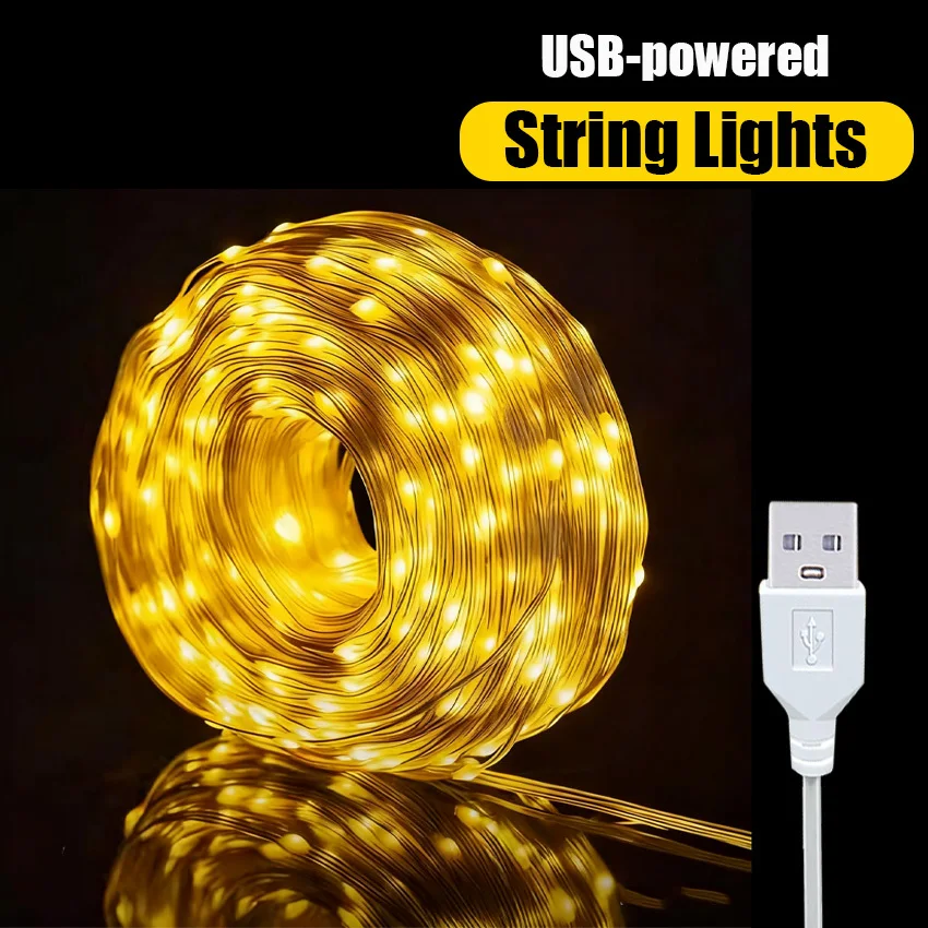 Multicolor USB LED Fairy String Lights Warm White 2m‑20m Flexible Strip for Stairs Bedroom Kitchen