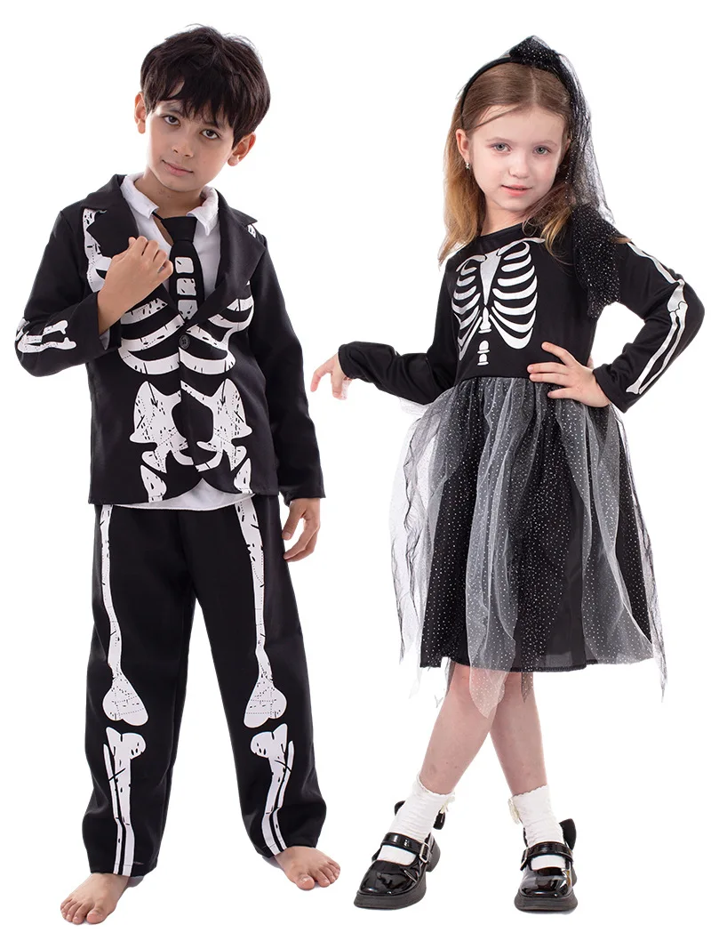 Hot Sale Halloween Zombie Skeleton Glow In The Dark Costume Cosplay Jumpsuit  Fancy Dress Carnival Theme Party