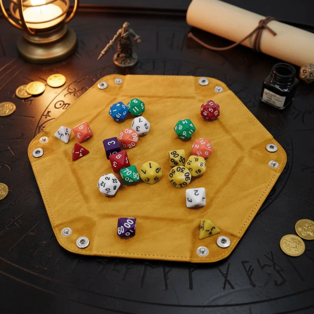 Hexagonal Felt Dice Tray Foldable Storage Box Game Tray Desktop Storage Box Jewelry Tray image 4
