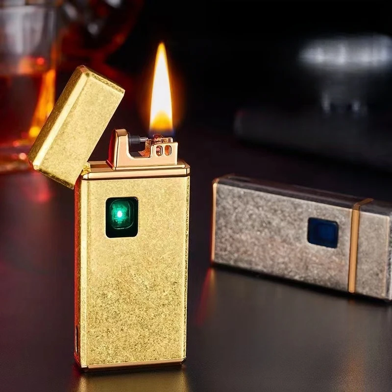 New Creative Oil Electric Blended Kerosene Lighter Type-C Charging Intelligent Touch Induction Arc Ignition USB Lighters Smoking