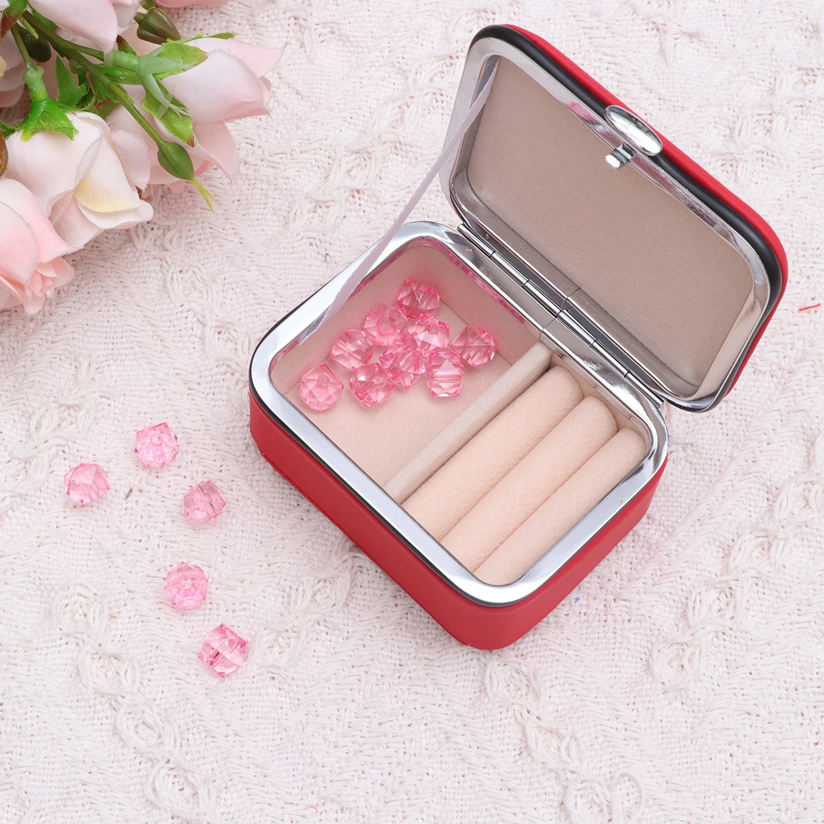

Mini Jewelry Box for Women Girls Fashion Storage Container Portable Premium Material Earring Necklace ganizer Case