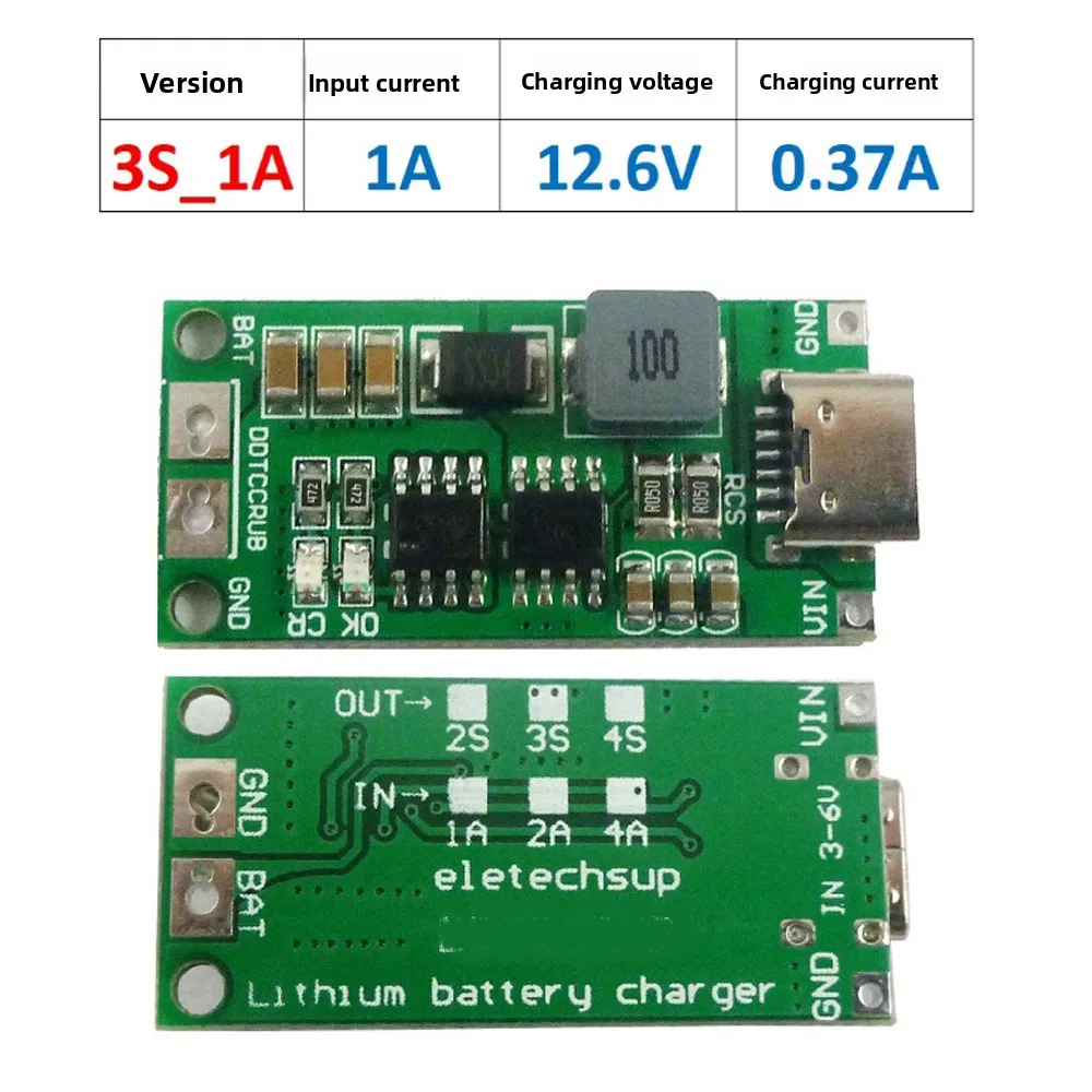 Multi-Zellen 2S 3S 4S Typ-C auf 8,4V 12,6V 16,8V Step-Up-Boost-LiPo-Polymer-Li-Ion-Ladegerät für 7,4V 11,1V 14,8V 18650 Lithium-Akkus – Detail 4